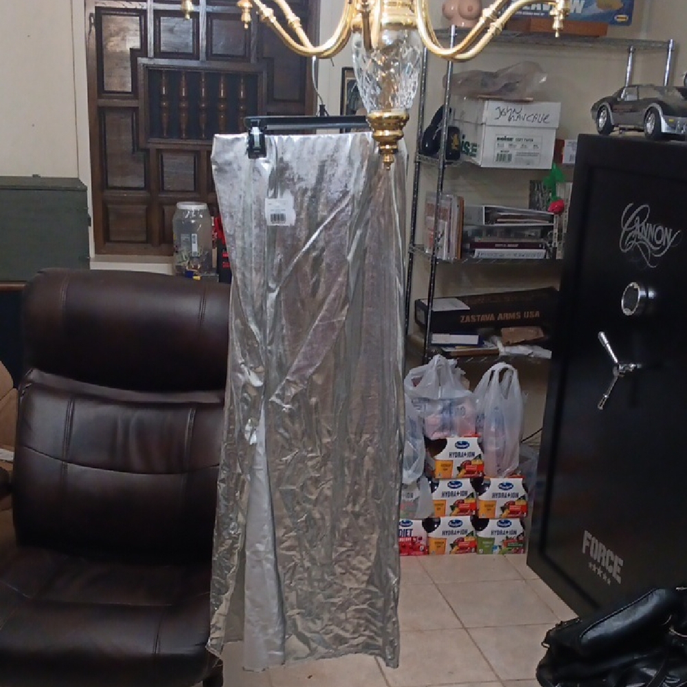 Silver Metallic Faux Leather Skirt In Xl